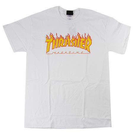 thrasher flame logo t-shirt white