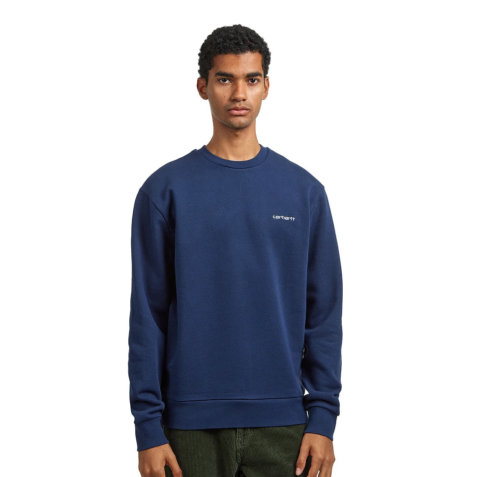 Carhartt WIP Script Embroidery Sweat Jupiter/White
