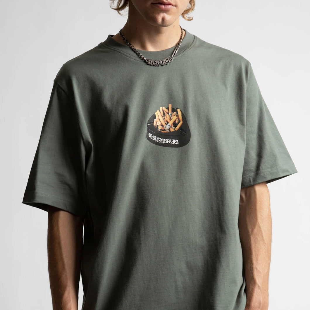 Wasted Paris Ashtray T-shirt Lichen Green