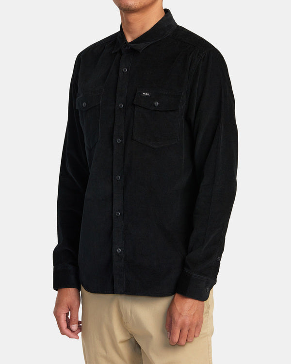 RVCA Freeman Cord Shirt Longsleeve Dark Green