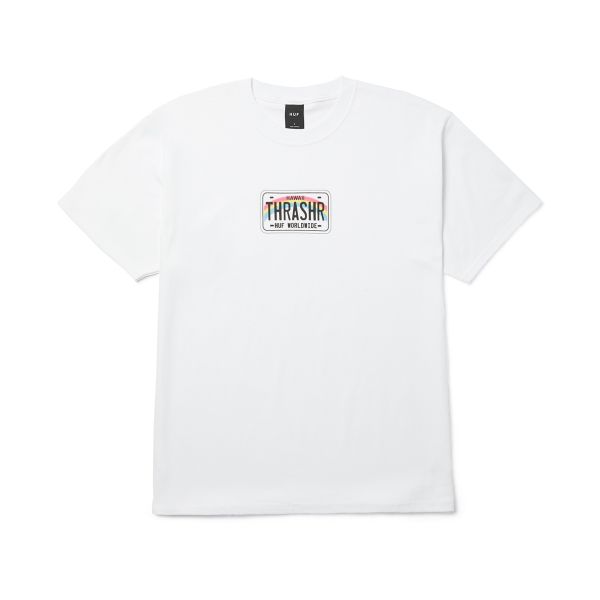 Huf X Thrasher License Plate T-shirt White