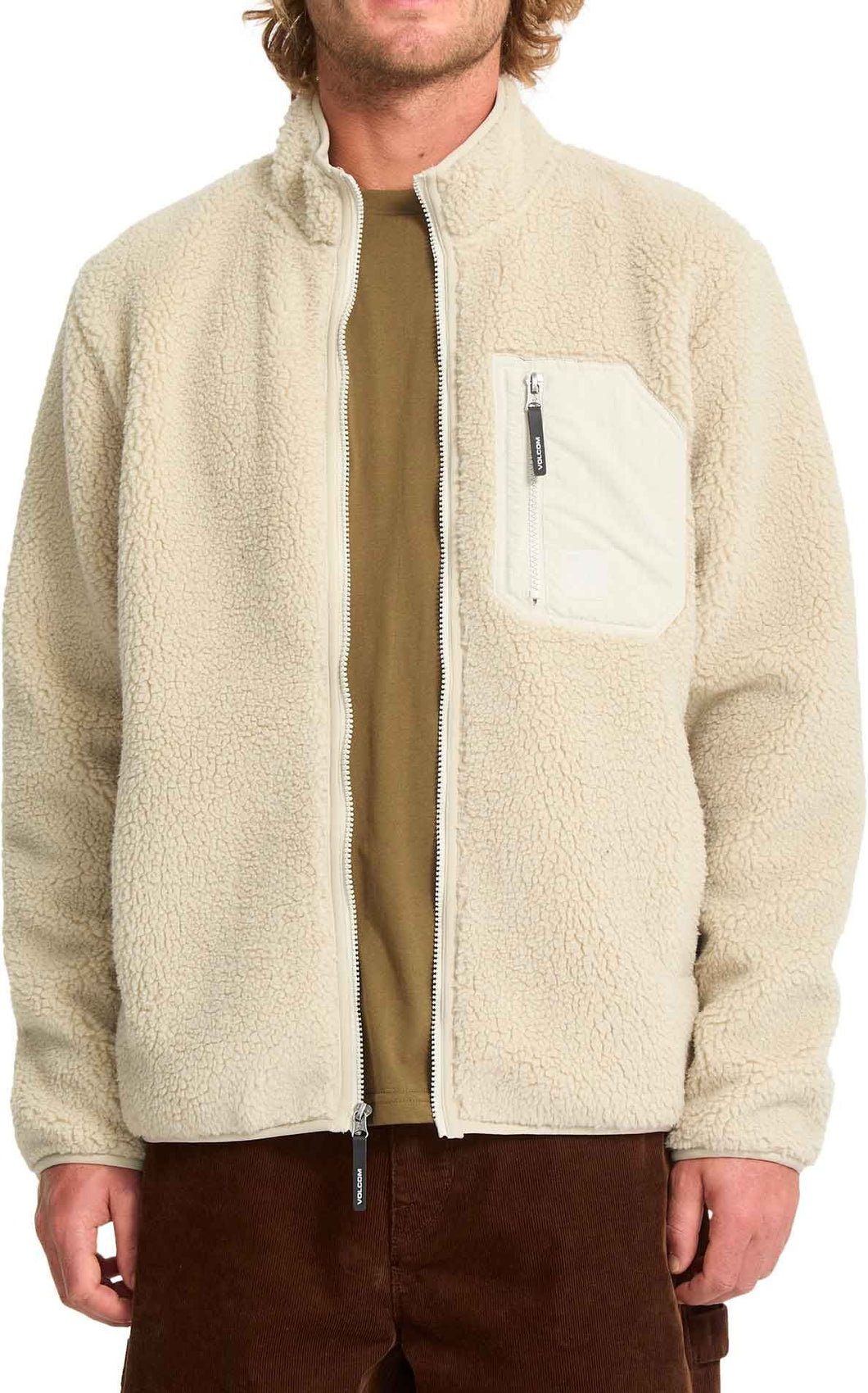 Volcom Muzzer Fuzzar Zip Fleece Stone