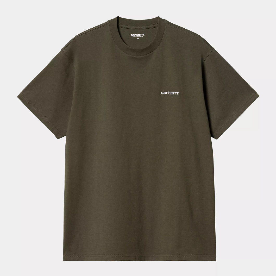 Carhartt WIP Script embroidered T-shirt Cypress/White