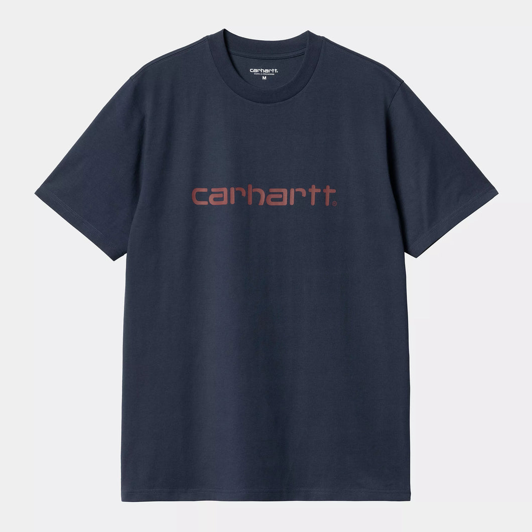 Carhartt WIP Script T-shirt Air Force Blue/Malbec