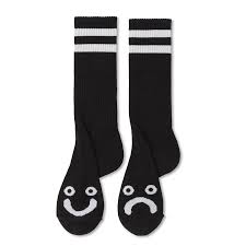 Polar Rib Socks Happy Sad Black