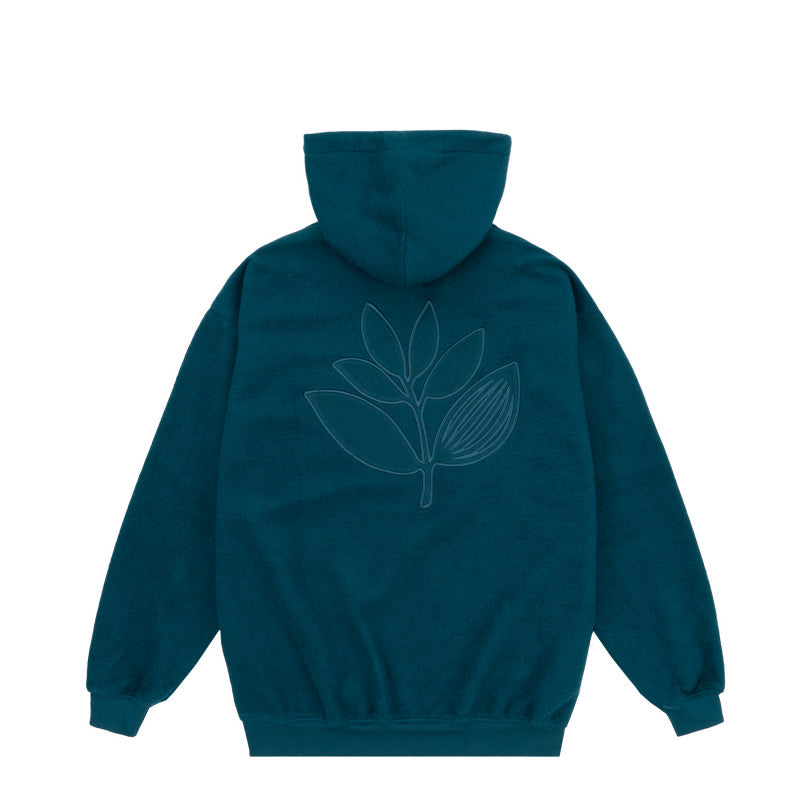 Magenta Patch Hoodie Petrol Blue