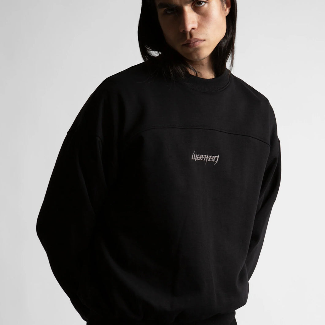 Wasted Paris Switchblade Boxy Crewneck Black
