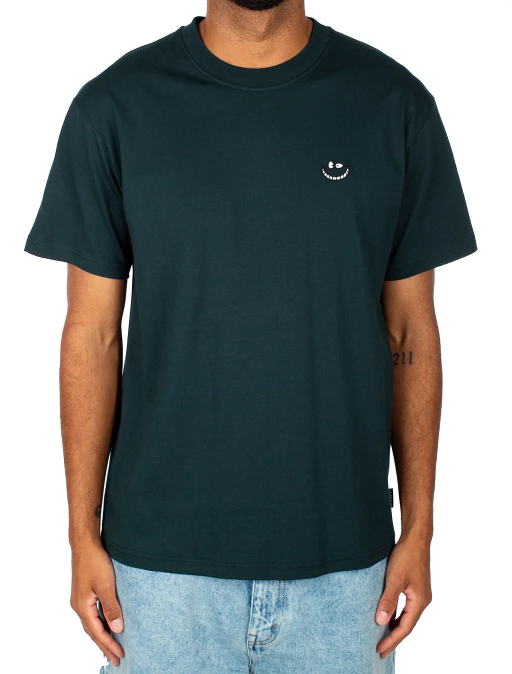 IrieDaily Grin Cat T-shirt Green
