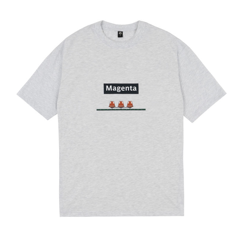 Magenta Station T-shirt Heather Grey