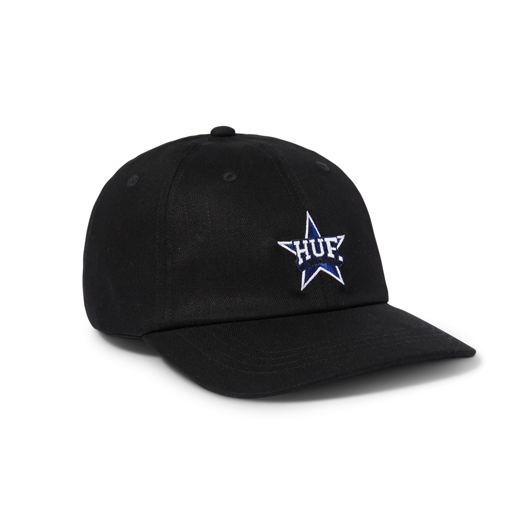 Huf all star 6 Panel Curved Visor Hat Black
