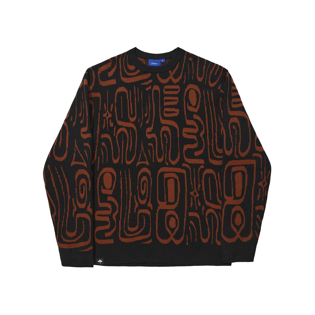 Hélas Abstract Crewneck Knit Black/Brown