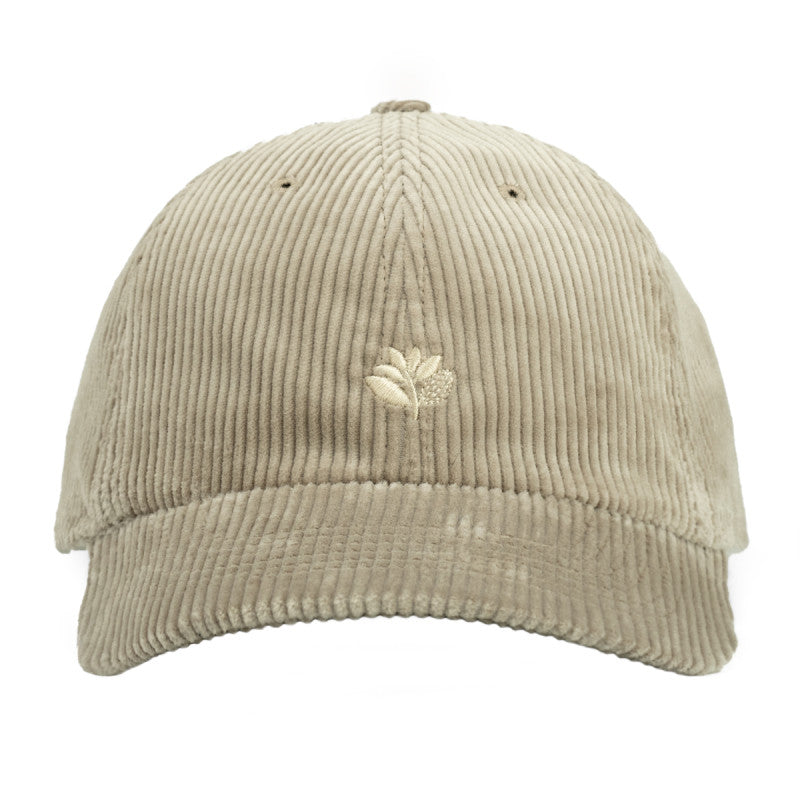 Magenta Cord Dad Hat Beige