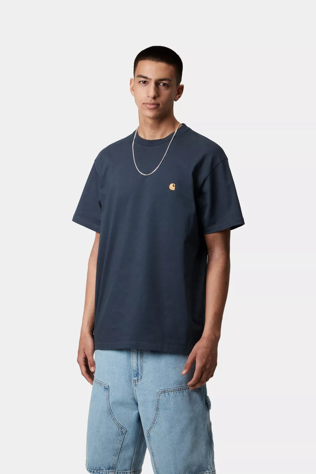Carhartt WIP Chase T-shirt Dusky Blue/Gold