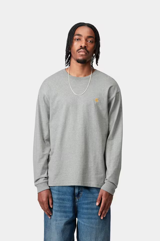 Carhartt WIP Chase Longsleeve Grey Heather/Gold