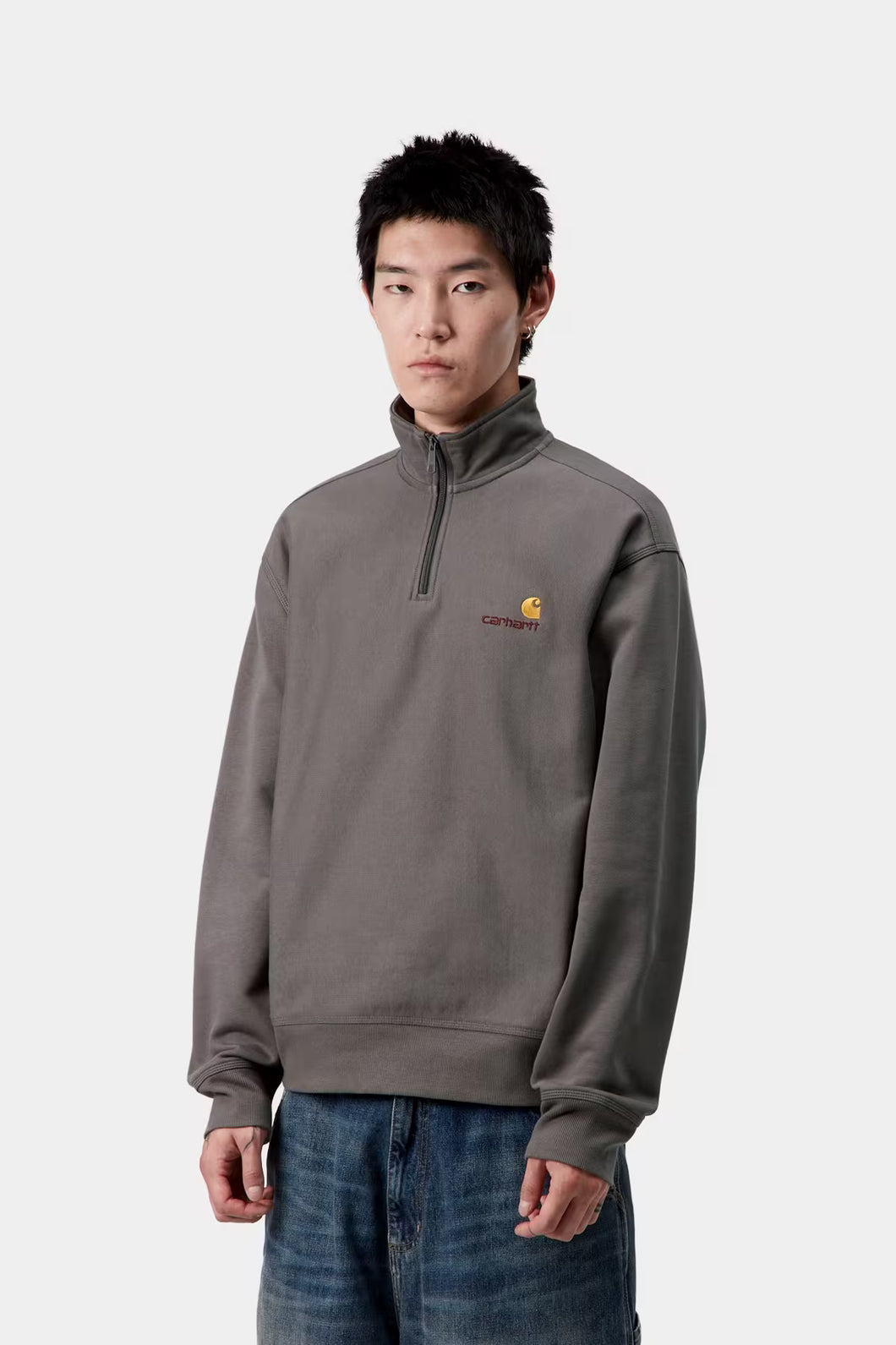 Carhartt WIP Half Zip American Script Porphyry
