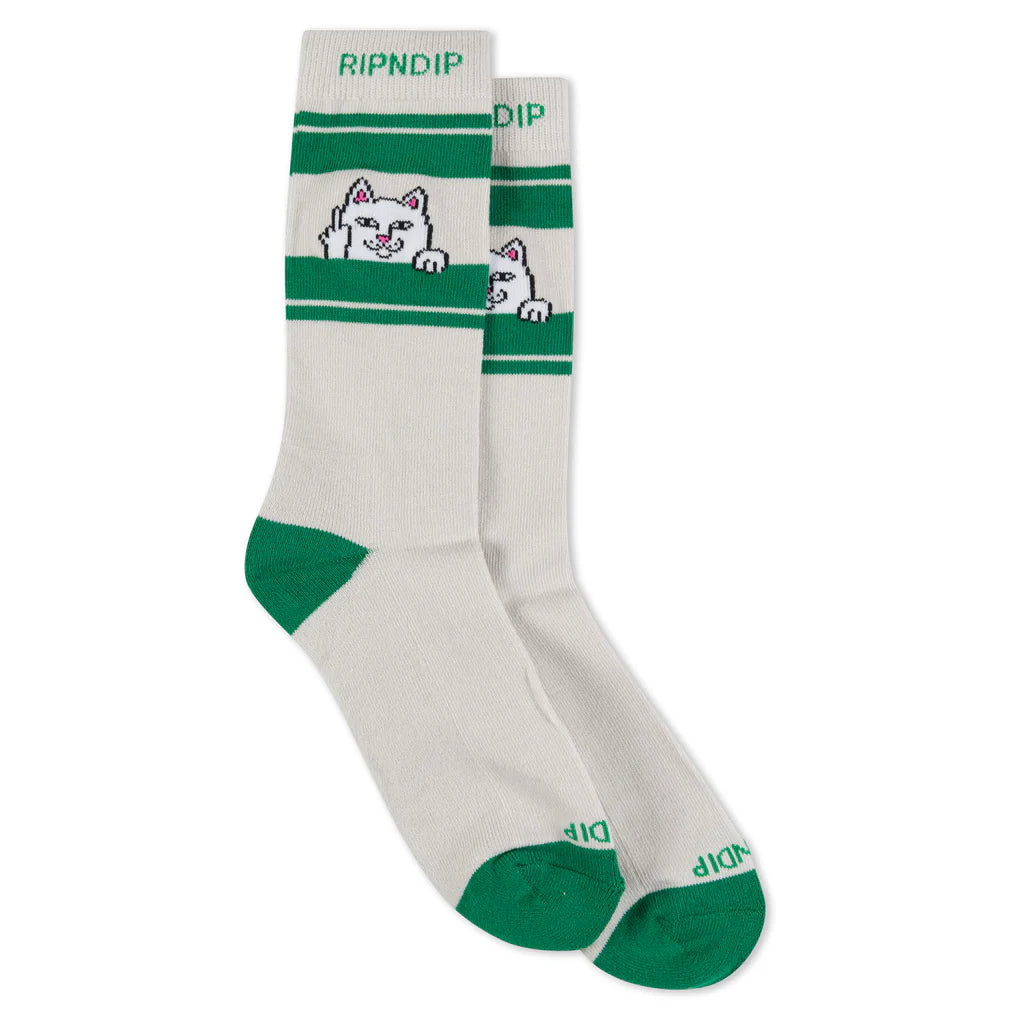 RipNDip Peeking Nermal Socks Grey/Green
