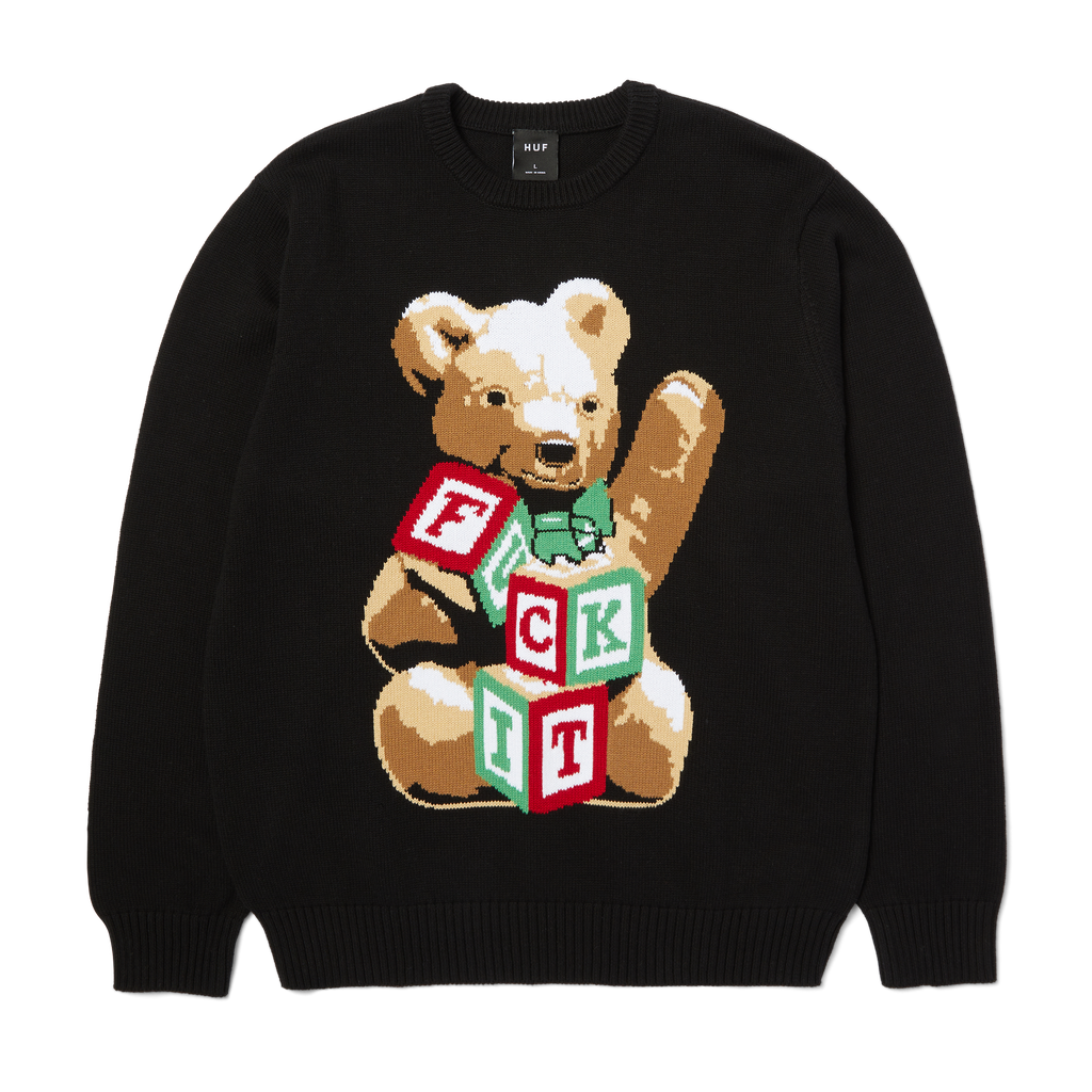 Huf Gift Bear Intarsia Sweater Black