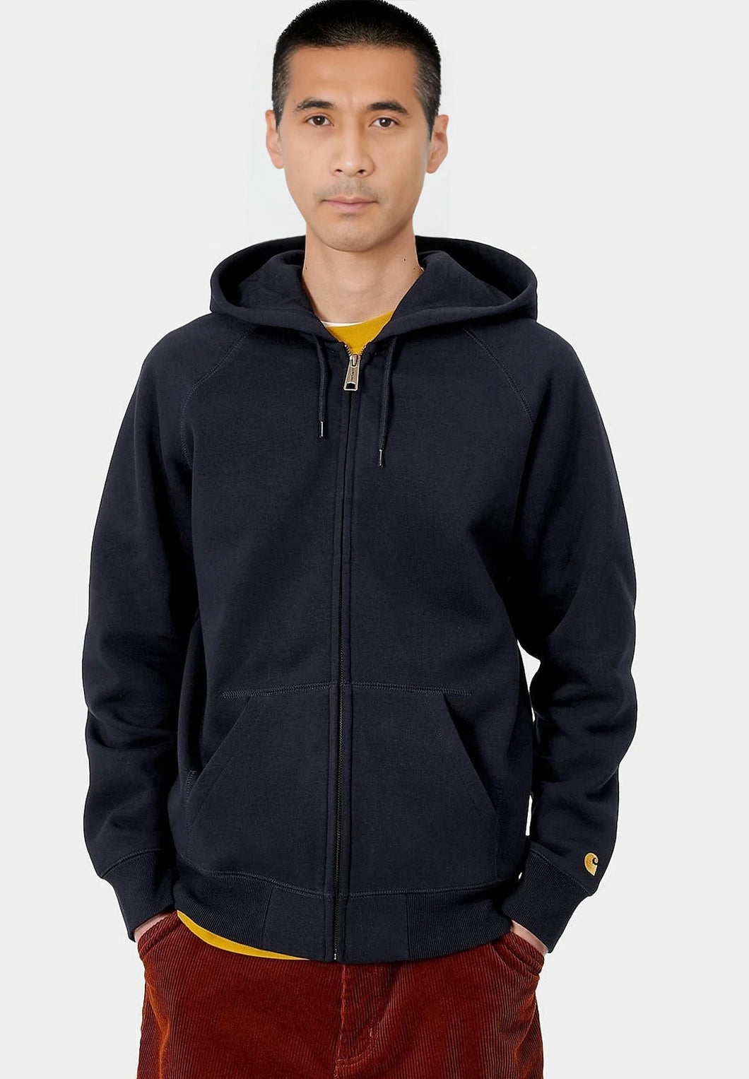 Carhartt WIP Hooded Chase Jacket Sweat Dark Navy/Gold