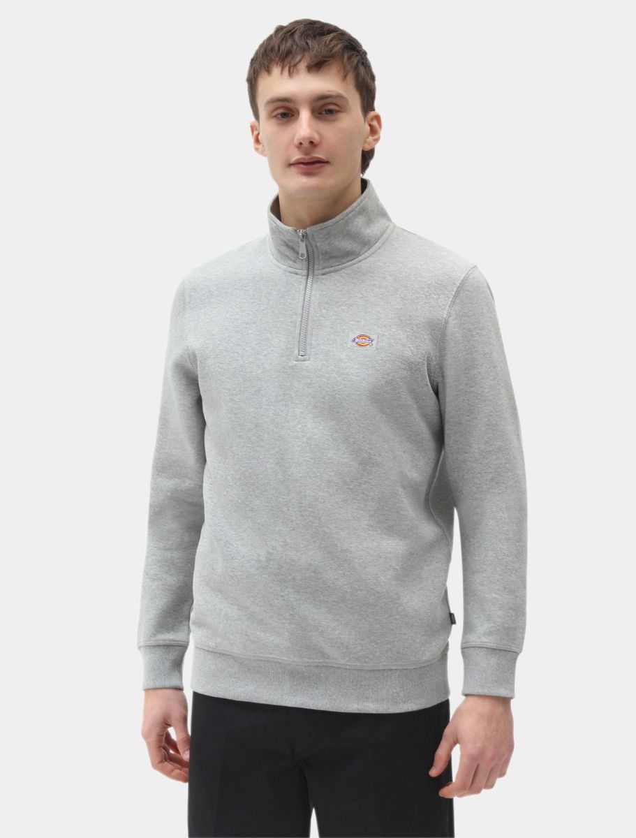 Dickies Oakport Quarter Zip Hoodie Heather Grey