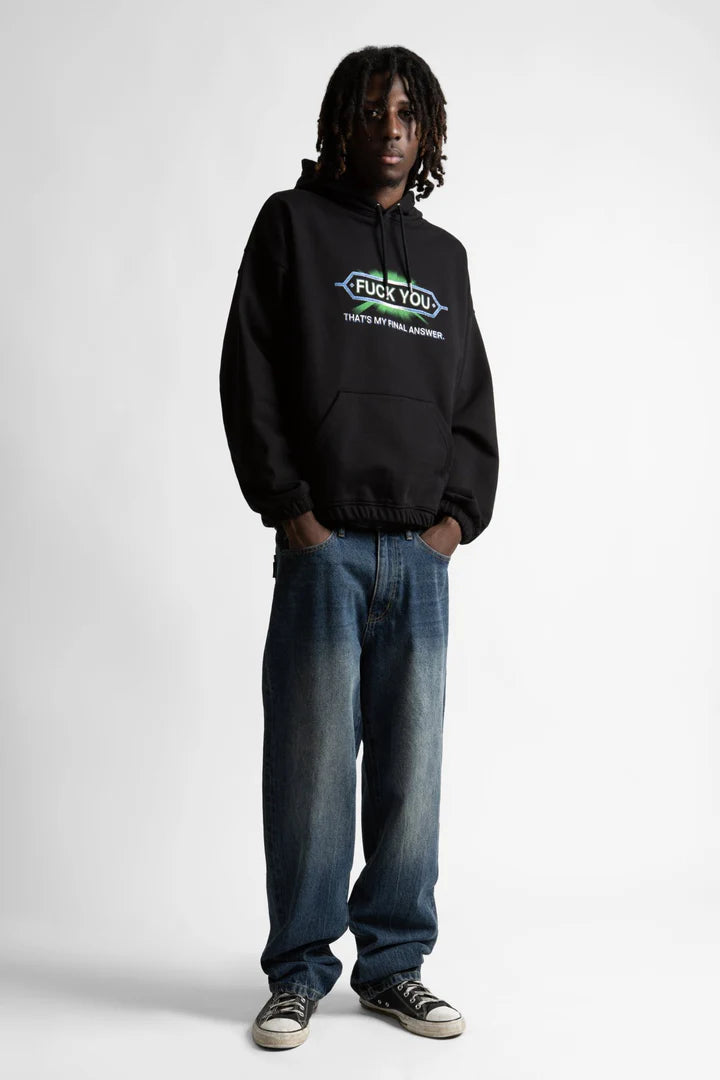 Wasted Paris Answer Boxy Hoodie Black