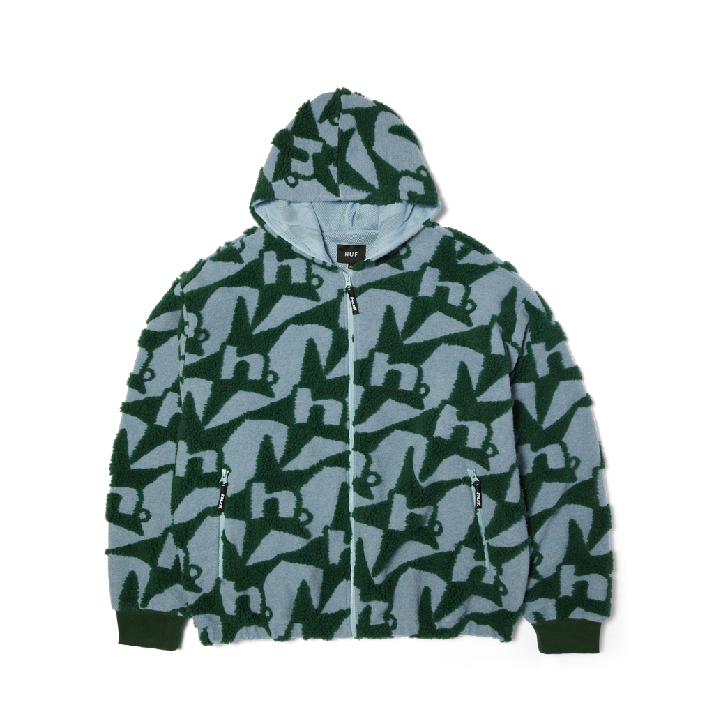 Huf H Star Repeat High Pile Jacket Fleece Ice Blue