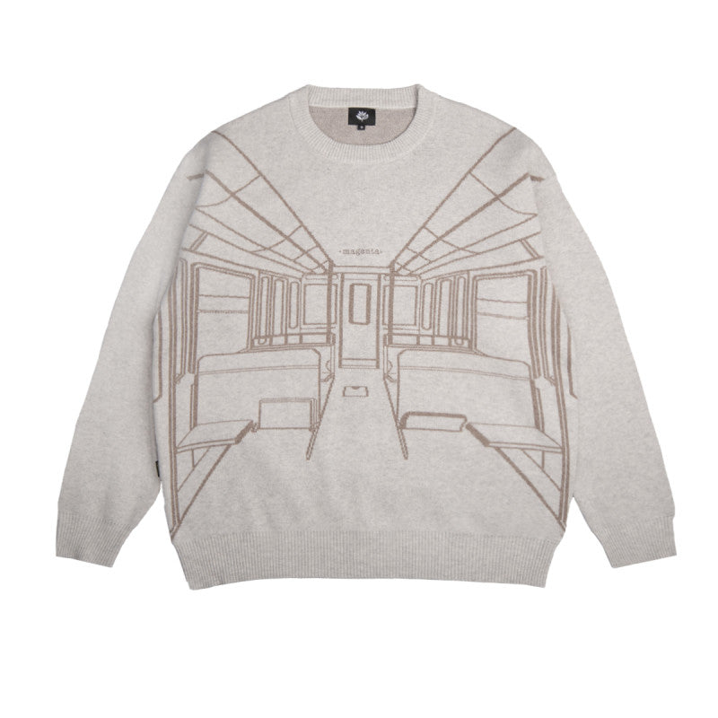 Magenta Knit Crewneck Natural