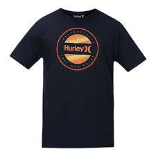 hurley circle dye logo t navy