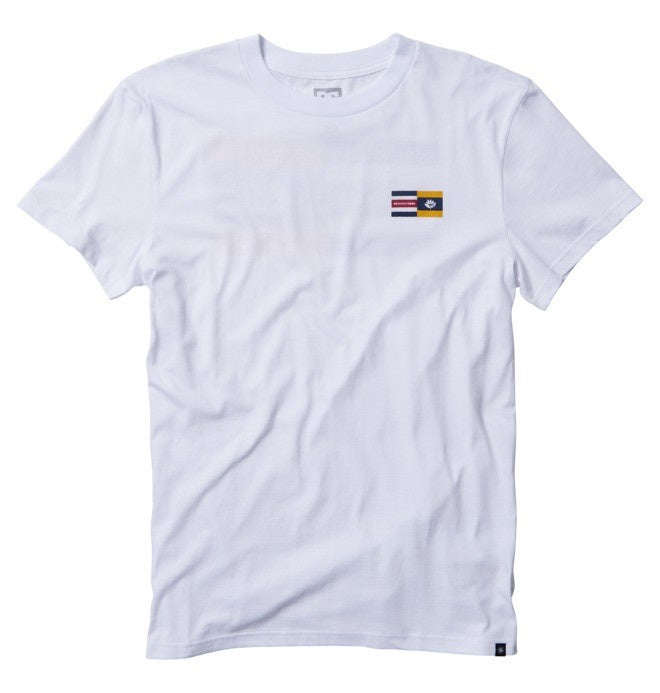 magenta x dc logo shirt white