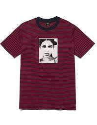 huf molly ss striped t true red