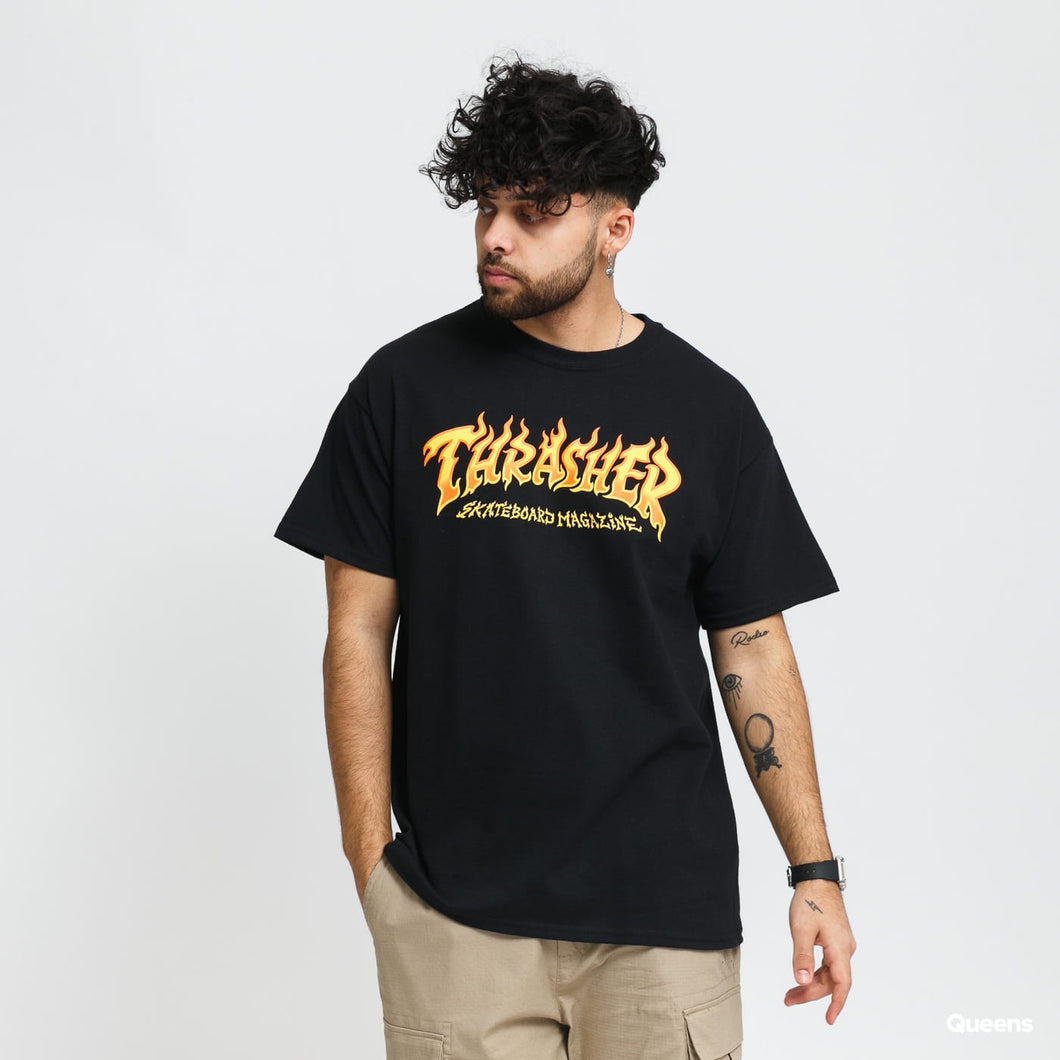 Thrasher Fire Logo T shirt Black