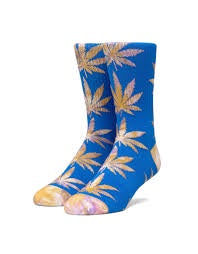 huf plantlife tiedye leaves sock olympian blue