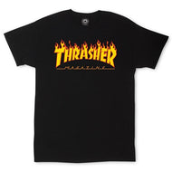 thrasher flame logo tee black
