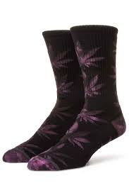 huf plantlife tiedye leaves sock black
