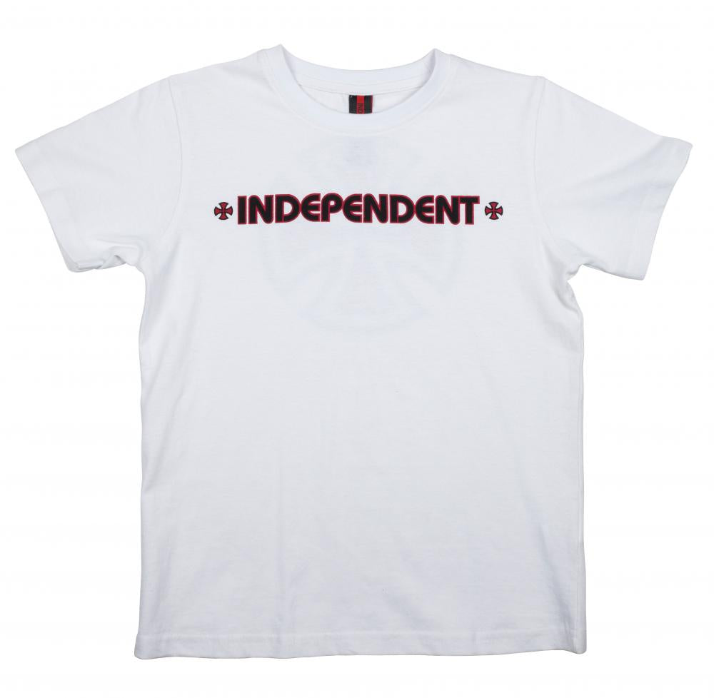 Independent youth bar cross tee white